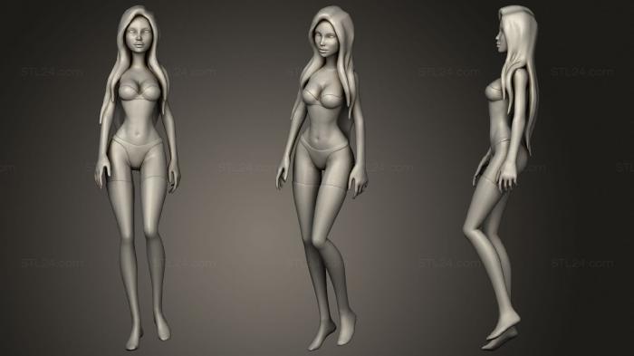 Статуэтки девушки (Кукла, STKGL_0778) 3D модель для ЧПУ станка